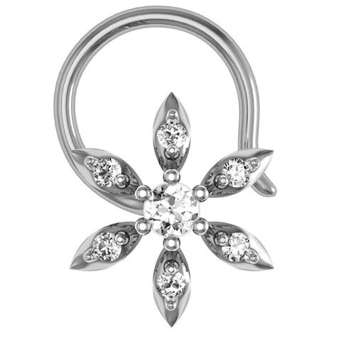 Buy AVSAR 18k (750) White Gold and Diamond Nose Ring at Amazon.in