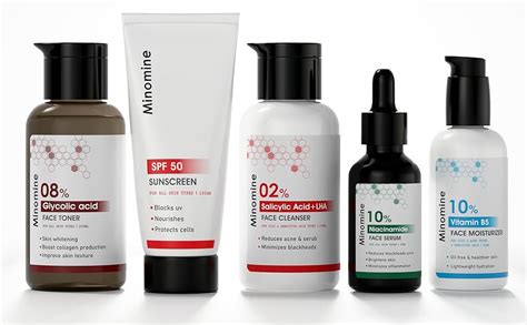 Minomine Oily Skin Gamechangers Skincare Routine Kit for Unisex ...