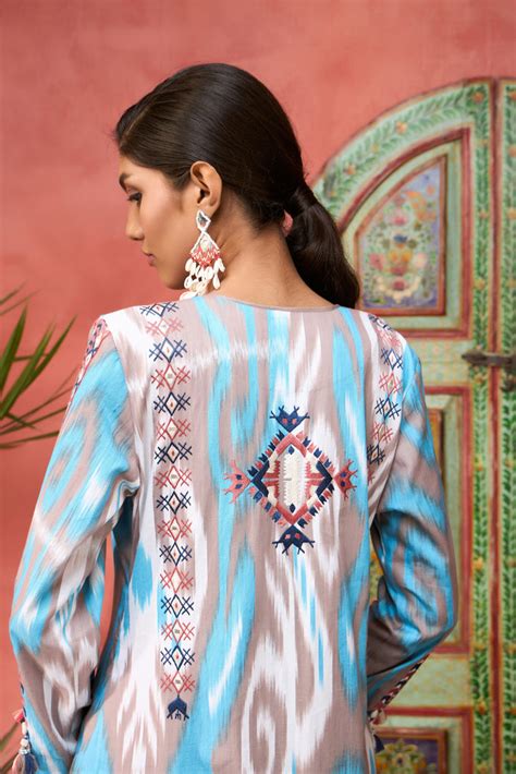 Ikat Baloch Long with Pants – Simar Dugal