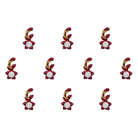 Comet Busters Beautiful Maroon Bindis With Stone (10mm)(BIN1135)