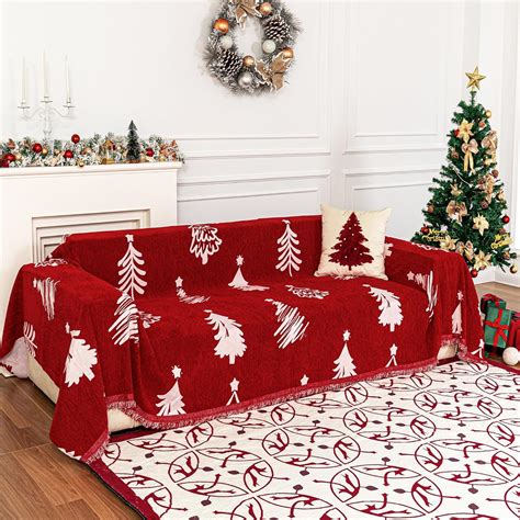 Amazon.com: MYSKY HOME 71"X118" Loveseat Christmas Couch Cover ...
