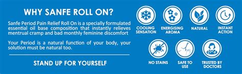 Sanfe Pack of 3 Period Pain Relief Roll On, Relieves Sirona Feminine ...