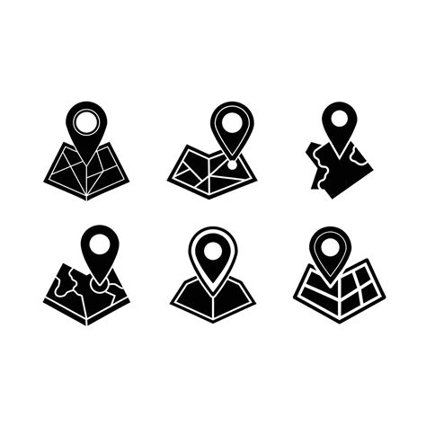 Stylish Map Icon with Linocut Silhouette Design 52043554 Vector Art at ...