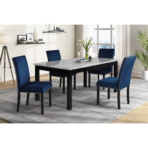 New Classic Furniture Celeste Blue Contemporary/Modern Dining Room Set ...