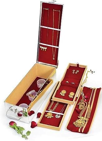 Di Grazia Jewellery Storage Box, 3 layer Watch Ring Earrings Necklace ...