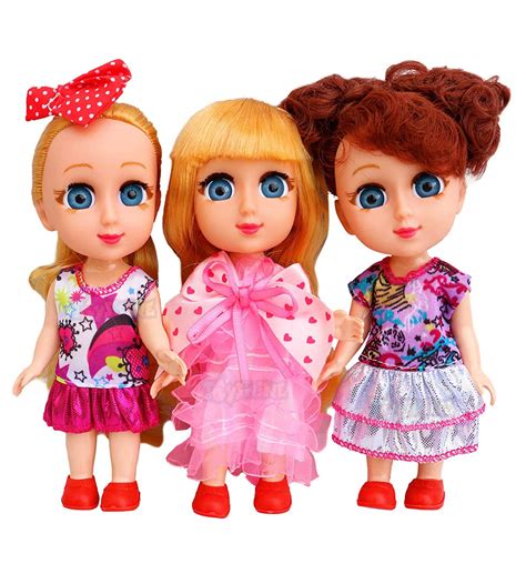 Toyshine Pack of 3 Cuties Doll Set for Kids, 6 Inches, PVC Non-Toxic ...