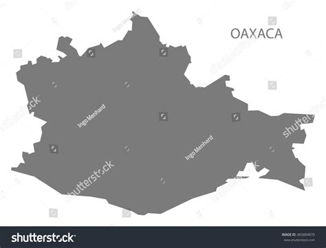 Oaxaca Mexico Map Grey: vector de stock (libre de regalías) 465884870 ...