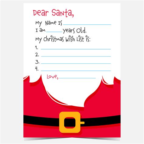 Dear Santa Template Kindergarten Letter - Templates.maexproit.com