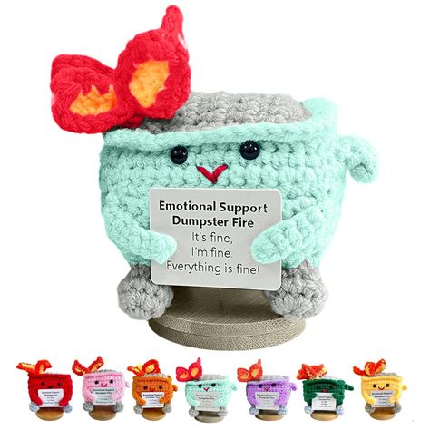 Emotional Support Dumpster Fire Doll,Handmade Crochet Emotional Support ...