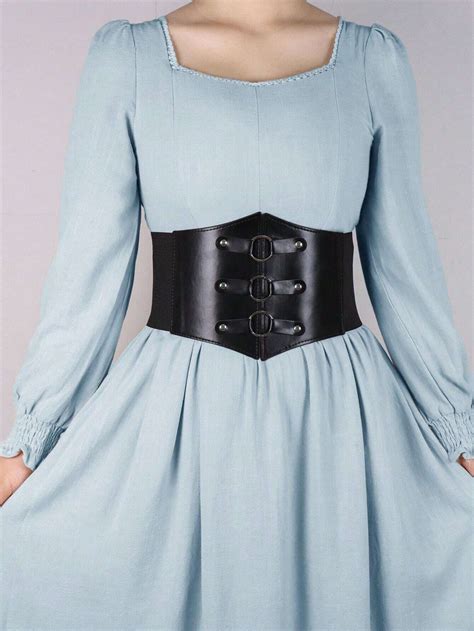 Cinturón ancho medieval para mujer, cinturón de corsé de piel sintética ...