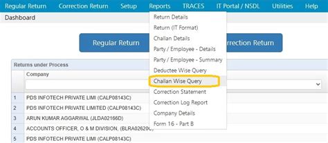 Challan Wise Query - TDSMAN Online Ver. 1.1 - User Manual