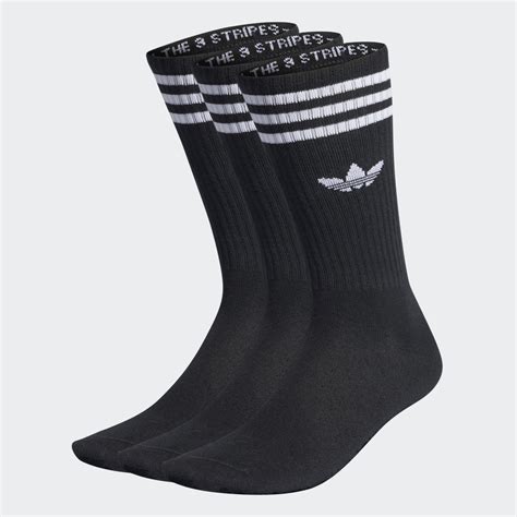 adidas Solid Crew Socks 3 Pairs - Black | adidas UAE