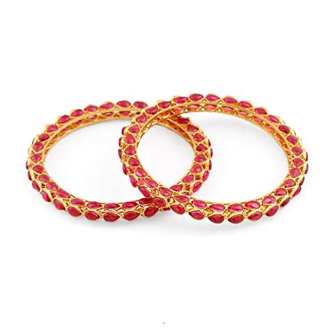 Buy ACCESSHER Ethnic and Traditional Design Inspired Matte Gold Plated ...