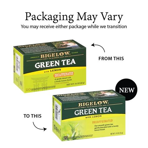 Bigelow Decaffeinated Green Tea with Lemon - 20 Count (Pack of 6) - 120 ...
