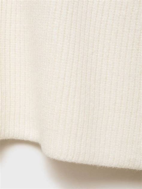 Mango Cuco Open Neck Sweater, Light Beige