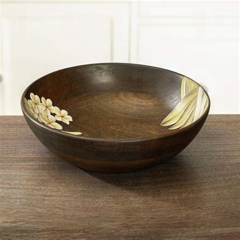 Frangipani Wooden Salad Bowl - Ellementry – ellementry
