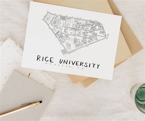 Rice University Campus Map Print – (BY) ALEISHA
