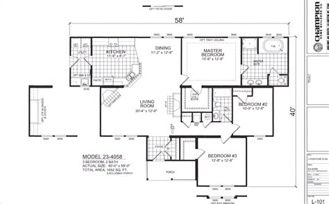 Champion Mobile Home Floor Plans Luxury 4 Bedroom Double Wide Mobile ...