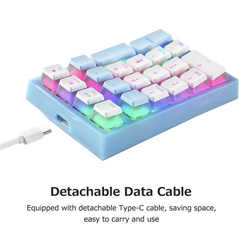 Buy iBlancod K10 21 Keys Wired Mechanical Numeric Keyboard RGB ...