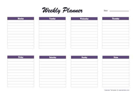 Image result for Weekly Calendar for OneNote