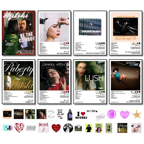Buy Mitski 8 Pcs 8 * 11 inch (with 25 Pcs Stickers) Album Cover Music s ...