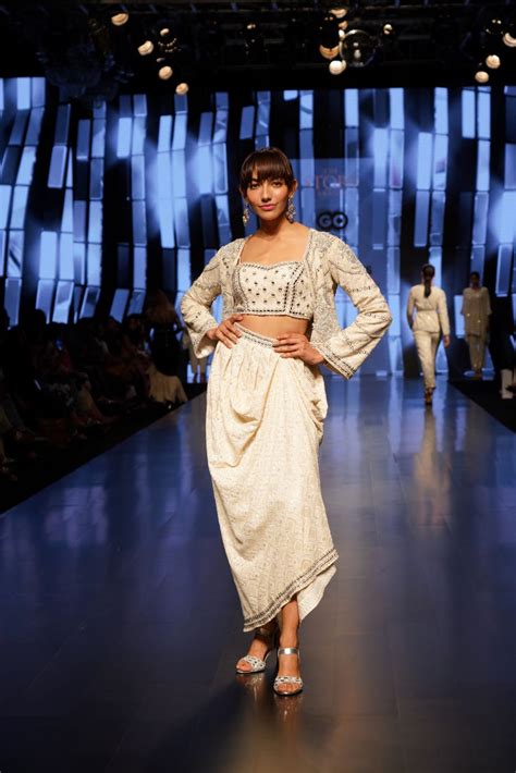 Ivory Gota and Mirror Embellished Box Jacket, Bustier Top with a Match