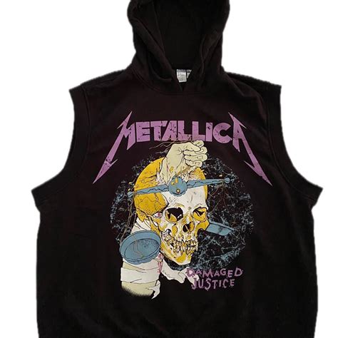 Metallica sleeveless hooded sweatshirt divided size... - Depop