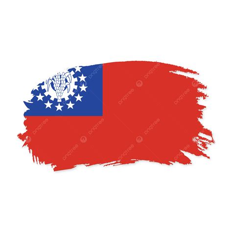 Myanmar Stock Flag Vector With Transparent Background, Myanmar, Myanmar ...