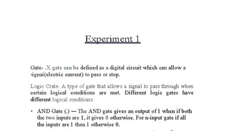 Logic Gates and Adders: Experiments in Digital Circuits (CSE 101) - Studocu