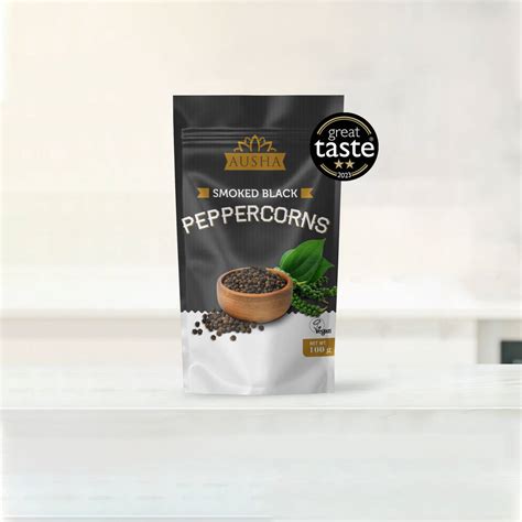 Ausha Organic Tellicherry Black Peppercorns Whole 100g Smoked By Ausha