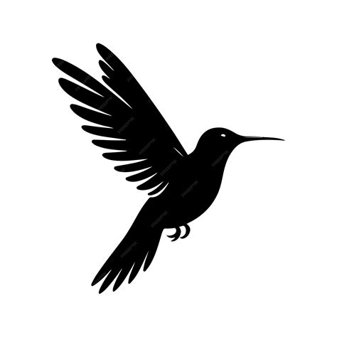 Silhouette d'oiseau colibri dessin de clipart noir sur un fond blanc ...