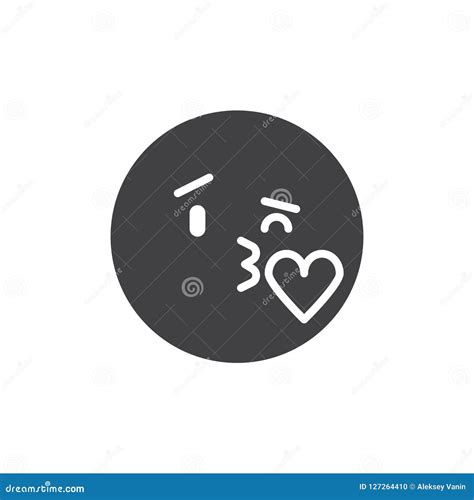 Kissing Emoticon Vector Icon Stock Vector - Illustration of blow, face: 127264410