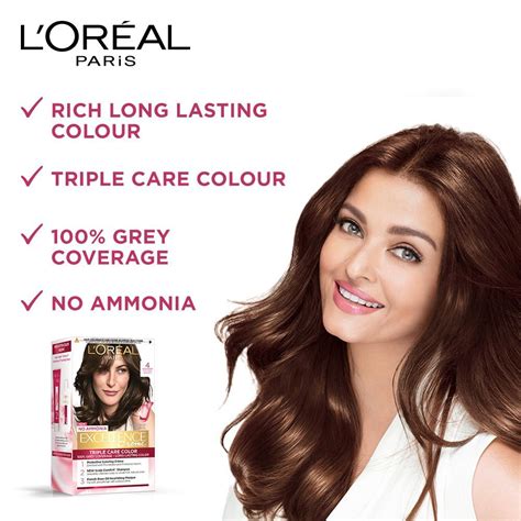L'Oreal Paris Excellence 4 Natural Brown Creme Hair Color, 1 Kit Price ...