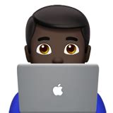 👨🏿‍💻 Man technologist: dark skin tone emoji copy paste png download