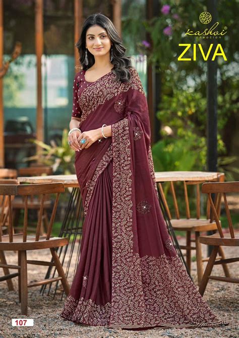Kashvi Ziva Vol 01 Star Georgette Embroidered Saree Collection - Amrah ...