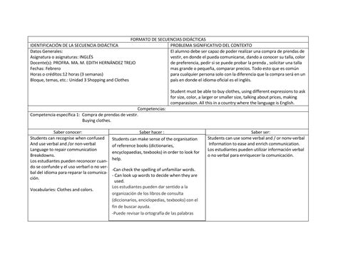 Formato de secuencias didácticas | DOCX