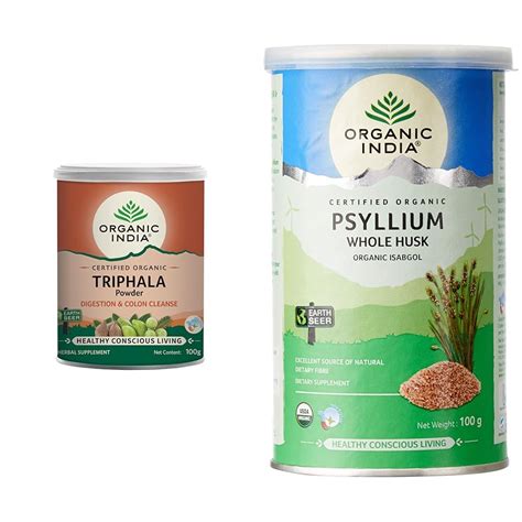 ORGANIC INDIA Pvt. Ltd. Triphala Powder Immune Support 100g & Organic ...