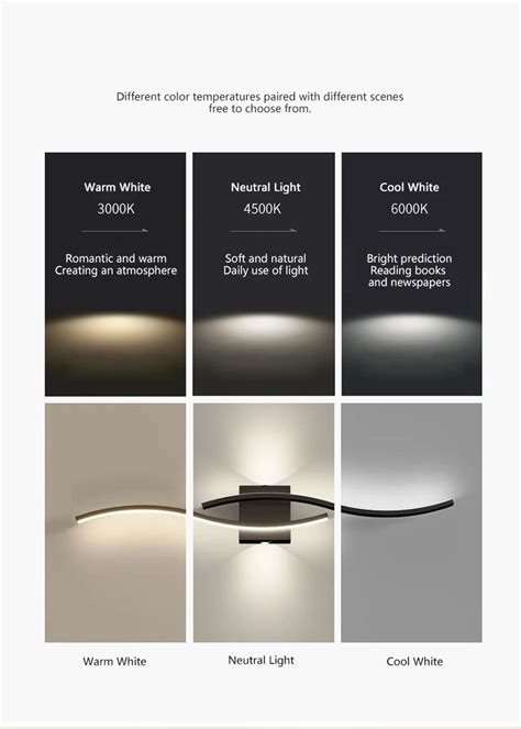 Indoor LED Wall Lights: Up&Down Bedside Lighting Fixtures, Black, for ...