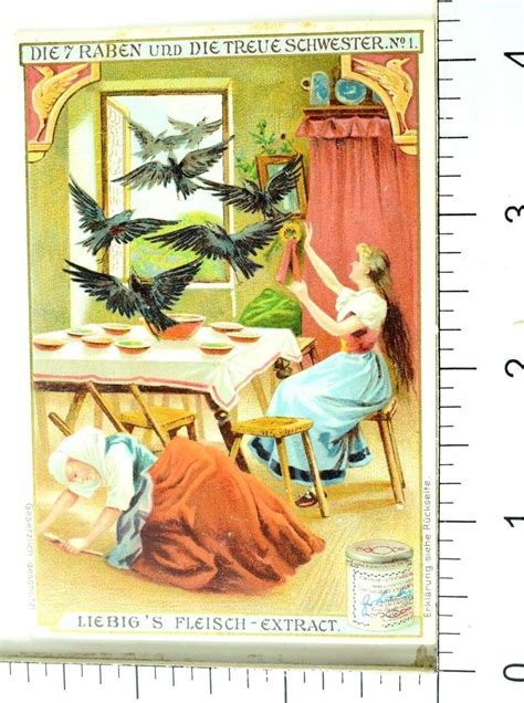 1880's Grimm Brothers 7 Ravens Fairy Tale Liebig Victorian 6 Trade Card Set K80 | Ephemera ...