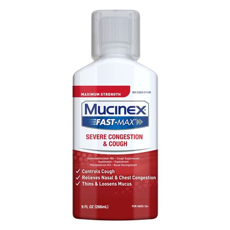 Amazon.com: Mucinex Fast-Max - Líquido para la congestión severa y la tos, 9 onzas líquidas ...