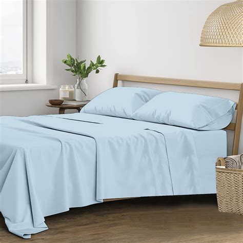 Trance Home Linen Pure 100% Cotton 400TC Plain King Size Bedsheet with ...