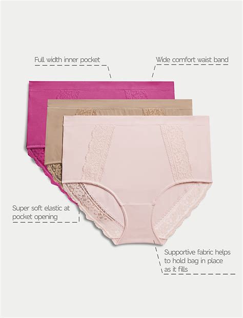 Buy 3pk Cotton Rich Lace Full Brief Stoma Knickers at Marks & Spencer