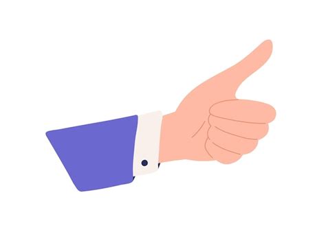 Hand of man gesturing thumb up, approving smth and expressing agreement ...