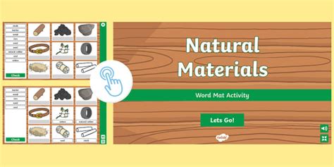 Interactive Natural Materials Word Mat | Twinkl Go! - Twinkl