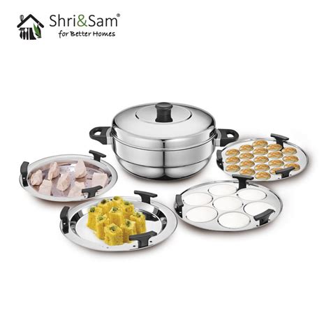 Triply Idly & Multi-Purpose Steamer – 5 Plates (Idly, Mini Idly, Dhokla ...