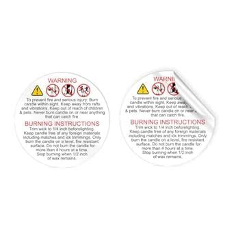 Buy Kairos Homes Candle Warning Stickers, Self Adhesive Candle Warning ...