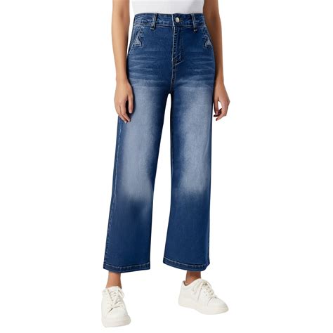 Jeans for Women Wide Leg Low Waisted Baggy Casual Loose Straight Leg ...