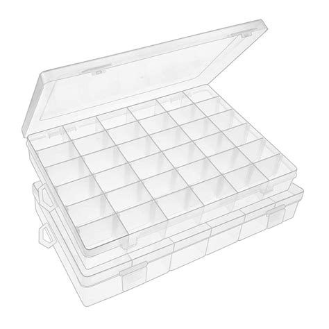 7673 36 Grids Clear Plastic Organizer Box with Adjustable — DeoDap