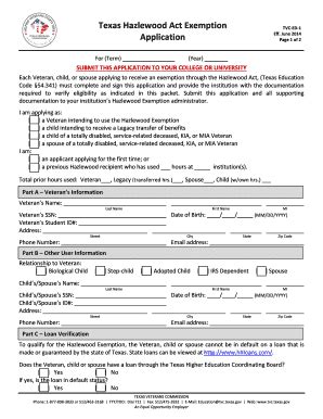 Texas Hazlewood Act Exemption Application ... - Collin College - Collin ...