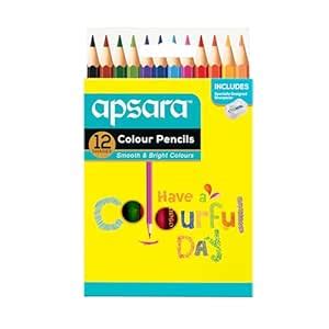 Apsara Colour Pencils | Brilliant colours | Hex Shape | Easy Grip ...